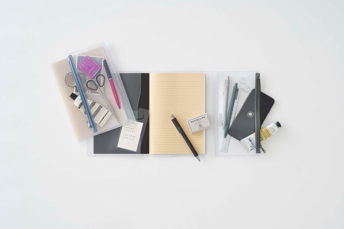 isshoni. Pen Case + NoteBook Cover CLEAR  PVC A5-5