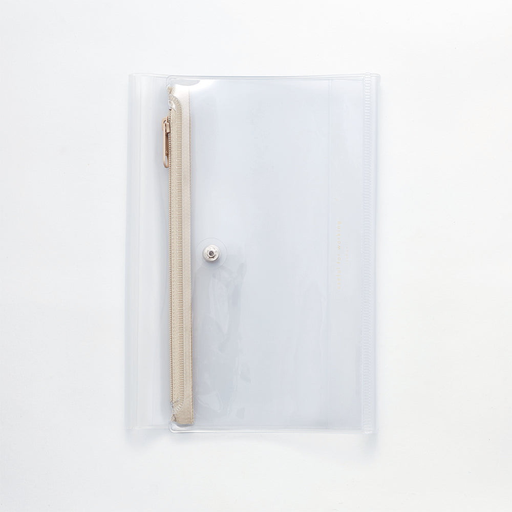 isshoni. Pen Case + NoteBook Cover CLEAR  PVC A5-3