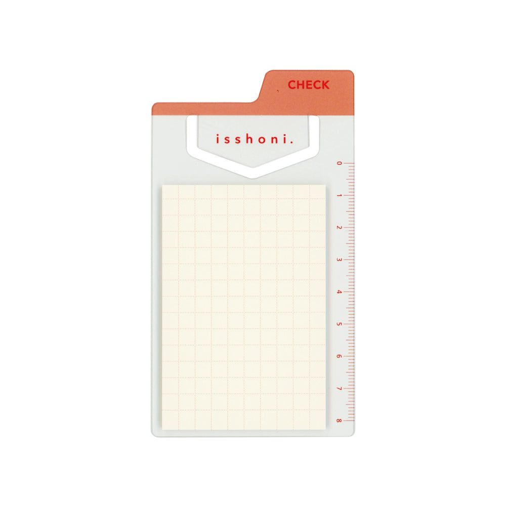 isshoni. Index Sticky Notes Mini Grid Red-2